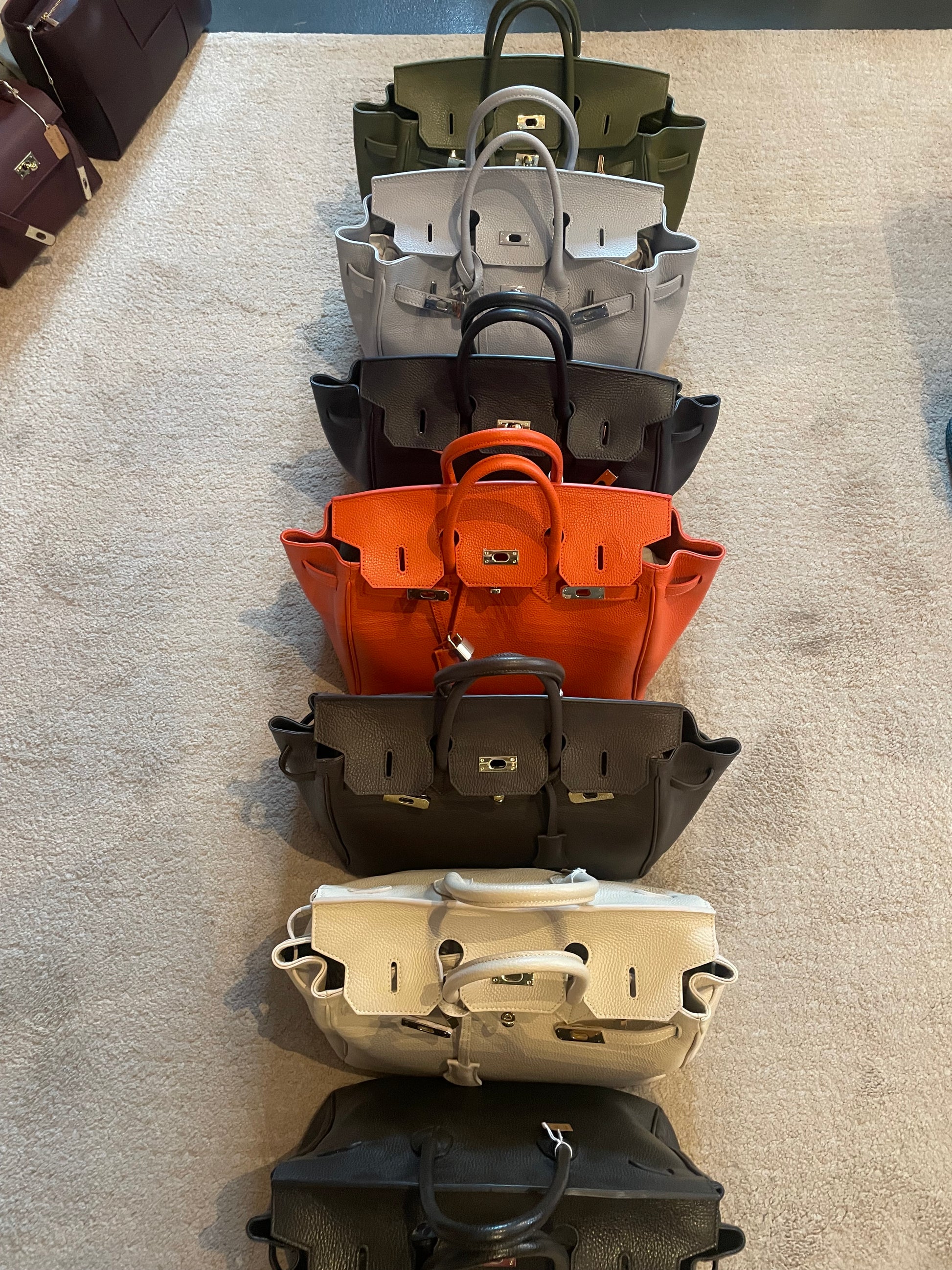 Borsa il Pelle Elisa Panna Scuro