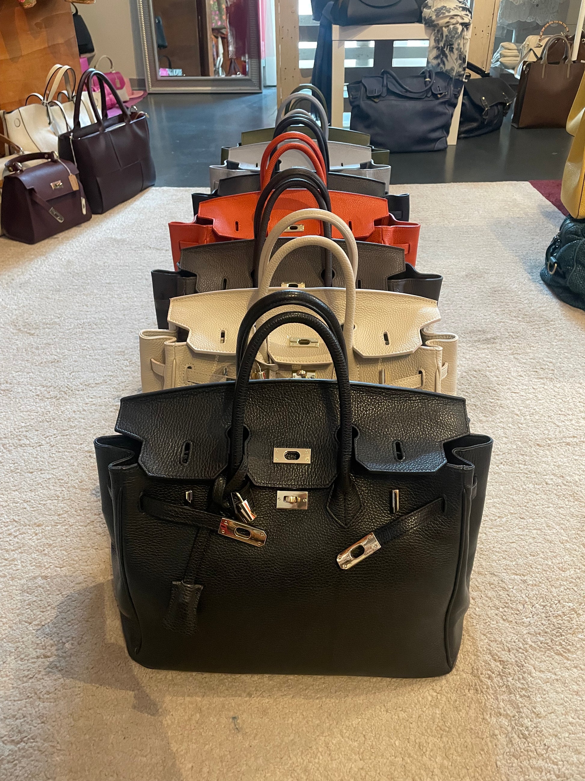 Borsa il Pelle Elisa Panna Scuro