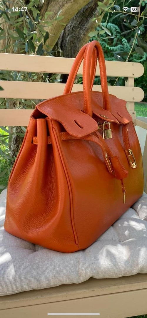 Borsa in Pelle Elisa Arancione