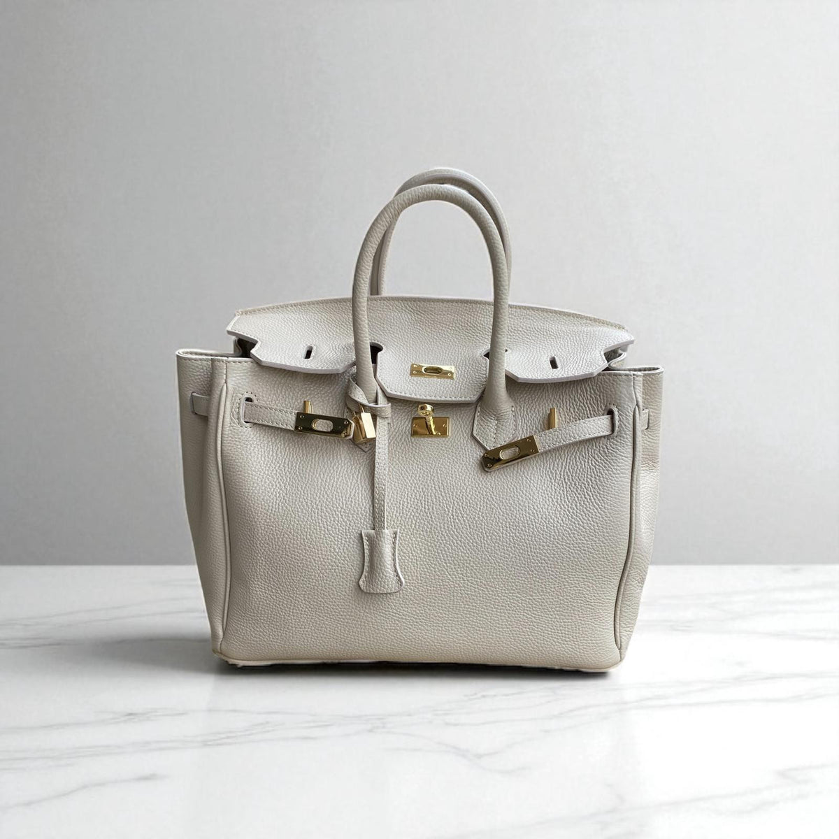 Borsa in Pelle Elisa Birken Panna Chiaro