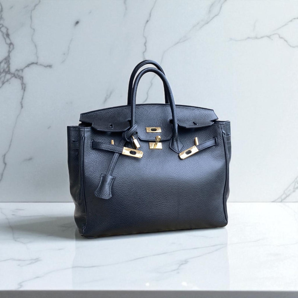 Borsa in Pelle Elisa Birken Blu