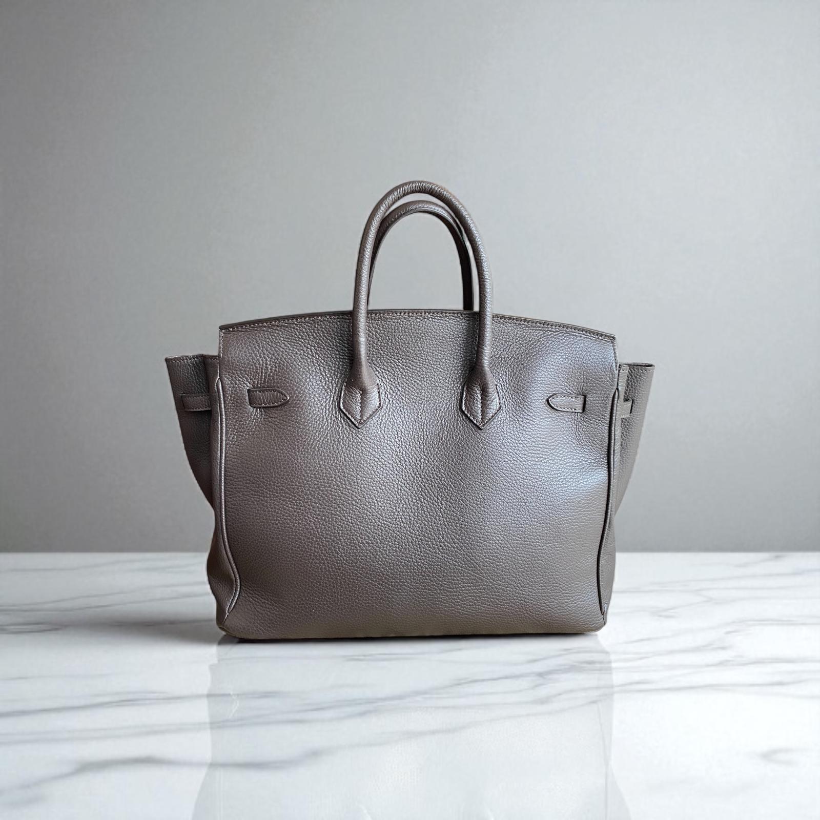 Borsa il Pelle Elisa Birken Panna Scuro