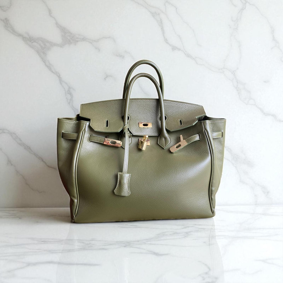 Borsa in Pelle Elisa Birken Verde